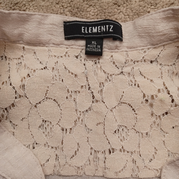 Women's Elementz Button-down Blouse - Cream (XL) - Picture 5 of 7
